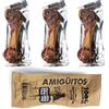BPS BUENA PET SHOP 3 pezzi di osso di prosciutto per cani sottovuoto naturale bastoncino rinforzante per denti grandi snack per cani dentale 20 cm (ogni unità 340-350 g) BPS-7613 * 3