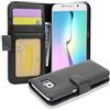 Cadorabo Custodia Libro per Samsung Galaxy S6 in NERO PROFONDO - con 3 Vani di Carte e Chiusura Magnetica - Portafoglio Cover Case Wallet Book Etui Protezione