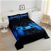 Loussiesd Set di biancheria da letto 200x200cm con Trapunta trapuntato per ragazzi e ragazzi con videogiochi, set di biancheria da letto per bambini, 3 pezzi, colore: nero