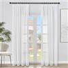 Topfinel Tende per Interni 2 Pezzi 150x200cm Camera da Letto e Soggiorno Finestra Camerette Bambini Voile Trasparenti con Bastoni Tenda a Panello Leggere Morbido Bianco