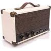 GPO Westwood Speaker Bluetooth Retro, Diffusore Portatile da 25 Watt con Subwoofer, Ingresso RCA, Griglia Retro, Maniglia di Trasporto, Marrone e Crema