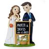 Mopec Figura Torta sposi per Matrimonio Pop&Fun con cartellone-Lavagna, Poliresina, 21 cm