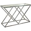 DRW Console Tavolo Ingresso Metallo Acciaio Piramide e Vetro temperato 120 x 40 x 78 cm, Multicolore, estandar