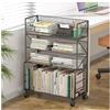 SinSed Libreria mobile grande volume girevole in plastica mensola organizzazione stretta rotolamento carrello portaoggetti scaffali espositori libreria aperta per soggiorno camera da letto 38,1 x 17,8 x 63,5