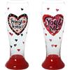 DRW Set 4 bicchieri da birra rossi e neri ø8,6 x 23 cm