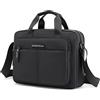 zhongningyifeng Borsa a tracolla da uomo, in nylon, impermeabile, colore nero, per il tempo libero, per lavoro, viaggi, scuola, Nero
