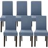 Jaotto Coprisedia con Schienale Elasticizzato 6 Pezzi,Fodere per Sedie da Pranzo Lavabile Universale Estraibile,Moderno Vestisedia per Cucina,Copertura della Sedia per Casa Ristorante(Grigio Blu,6)