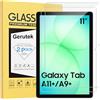 Gerutek 2 Pezzi Pellicola Protettiva per Samsung Galaxy Tab A11 Plus / A11+ / A9 Plus / A9+ 11 Pollici 2025/2023 Vetro Temperato [Ultra Trasparente] [Durezza 9H] [Anti Graffio]
