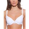 Selene, Reggiseno Donna con Ferretto e Coppe Imbottite, Spalline e Fascia in Pizzo Bicolore, Collezione Flavia, Colore Bianco, Taglia 5C