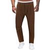 babao Pantaloni da Uomo in Velluto a Coste Marroni Pantaloni in Velluto a Coste a Gamba Dritta in Cotone retrò