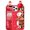 ZhuoFan Bambola di Natale Custodia per iPhone 8 Plus / 7 Plus Cover, Rosso Silicone TPU Morbido Cover con 3D Doll Babbo Natale Disegno Anti-Graffio Antiurto Bumper Case per iPhone 7 Plus, 5.5