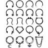 FIOROYAL 20Pcs 16G Septum Piercing Anello Acciaio Chirurgico per Uomini Donne Septum Clicker Naso Anelli Daith Orecchini Cartilagine Helix Tragus Labbro Anello Piercing Gioielli 10MM Nero