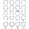FIOROYAL 20Pcs 16G Septum Piercing Anello Acciaio Chirurgico per Uomini Donne Septum Clicker Naso Anelli Daith Orecchini Cartilagine Helix Tragus Labbro Anello Piercing Gioielli 10MM A