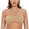 CASOLACE Donna Reggiseno Senza Spalline Multifunzione con Ferretto Beige 3C