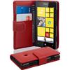Cadorabo Custodia Libro per Nokia Lumia 520 in Rosso Anguria - con Vani di Carte e Funzione Stand di Similpelle Fine - Portafoglio Cover Case Wallet Book Etui Protezione