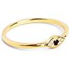 SINGULARU - Anello Occhio di Horus. Argento Sterling 925 con Finitura Placcata Oro 18Kt. Gioielli da Donna. Misura 16