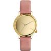 KOMONO Estelle Mirror Gold Women's Japanese Quartz Analogue Watch with Genuine Leather Strap