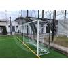 (04)COPPIA PORTE CALCETTO FUTSAL 3X2 TRASPORTABILI ACCIAIO MM 80 UNI EN C/S RETI