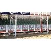 (04) 2 PORTE BEACH SOCCER ALLUMINIO TUBO DA 120X100 MT 5,5X2,2 TRASP. + RETI