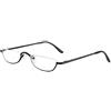 KoKoBin Ausilio per la lettura unisex Half Moon con montatura in metallo con cerniera a molla e occhiali da lettura ultrasottili(nero，+1.0