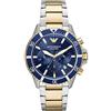 Emporio Armani Orologio Uomo EMPORIO ARMANI DIVER AR11362 Chrono Acciaio Bicolor Gold Blu