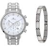 Lorenz Orologio + Bracciale Uomo LORENZ 17654AA Multifunzione Bracciale Acciaio Bianco