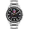 Lowell Orologio Uomo BOLOGNA FC P-B0431UN2 Chrono Bracciale Acciaio Nero OFFICIAL