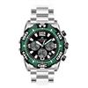 Lorenz Orologio Uomo LORENZ 26171EE Chrono Bracciale Acciaio Nero Verde