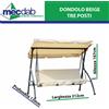 Dondolo 3 Posti Reclinabile in Acciaio di Colore Beige H 167Cm L 212Cm P120 Cm