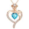 CDE Collana Donna Cuore Regalo Gioielli Donna Pendente Argento S925 Placcata Oro con Pietra di Nascita per Festa Della Mamma Compleanno San Valentino per Lei Mamma Fidanzata Moglie con 5A Cubic Zirconie