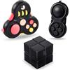 Steemjoey 3PCS Nero Fidget Toys Giocattolo, Fidget Pad, Infinity Cube Toy per ADHD, ADD, L'autismo, Giocattolo Sensoriale Giocattolo Antistress Giocattolo per Adulti e Bambini