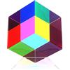 iKeelo Color Cube (60mm) con Supporto, Cubo Magico di Colori in Acrilico, Giocattolo di Fisica Ottica per l'apprendimento delle Scienze e la Decorazione della Scrivania