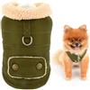 SMALLLEE_LUCKY_STORE Cappottino per cani di taglia piccola e resistente, foderato in pile, con anello a D e collare peloso, gilet imbottito per cuccioli per la stagione fredda, caldo inverno e