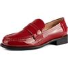 L37 HANDMADE SHOES Loafer I Pelle Verniciata I Scarpe Fatte A Mano I Stile Unico I Good Advice, Mocassino Donna, Colore: Rosso, 37 EU