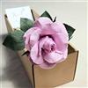 Camellia Bees Lino Rose Regalo di nozze 4° anno. Rosa di lino fatta a mano per San Valentino, festa della mamma, fiore singolo in lino e cotone a stelo lungo (rosa)