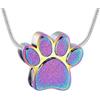 VCCWYQK Collana con Ciondolo a Forma di Zampa di Cane e Gatto per Ceneri e Ceneri con urna commemorativa per Uomini e Donne, Gioielli per cremazione commemorativa per Cenere di Animali Domestici