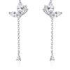 SLUYNZ 925 Argento sterling CZ Farfalla Orecchini Pendenti Catena Gocciolina per Donne Teen Girls Pretty Butterfly Nappine Orecchini (A-Platinum Plated)