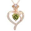 CDE Collana Donna Cuore Regalo Gioielli Donna Pendente Argento S925 Placcata Oro con Pietra di Nascita per Festa Della Mamma Compleanno San Valentino per Lei Mamma Fidanzata Moglie con 5A Cubic Zirconie