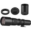 TEMKIN Teleobiettivo MF for fotocamera ad alta potenza da 500 mm/1000 mm f/8 con obiettivo convertitore 2X, for Nikon D40 D60 D90 D100 D200 D300 D500