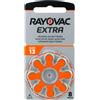 Rayovac Extra 13, 8 batterie per apparecchi acustici, ad alta potenza, batterie zinco-aria, 1 blister, arancione, 13AUX-8XEMF