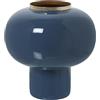 DRW Vaso da tavolo in metallo smaltato in blu e oro 20x20x20 cm
