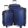 HAUPTSTADTKOFFER - Alex - Set di 3 valigie, TSA, Nero brillante, (S, M & L), 235 litri, Colore Blu scuro