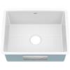 Kraus KE1US21GWH Pintura 53,3 cm sottopiano in acciaio smaltato in acciaio smaltato lavello da cucina, bianco quadrato
