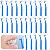Prasacco 25 scovolini interdentali, spazzolini dentali tra denti e gengive, piccoli spazzolini interdentali a forma di L, universali, ad angolo, strumenti per la pulizia dei denti (blu 0,7 mm)