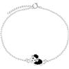 LOVE YOUR CITY Bracciale piccola pecora nera gioielli per bambini in argento con smalto regolabile 17 cm, Argento sterling