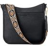 BOSTANTEN Borsa a mano da donna di medie dimensioni, borsa a tracolla in pelle, borsa a tracolla da donna, borsa shopper con tracolla regolabile colorata, 1-nero, m