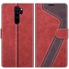 MOBESV Custodia per Xiaomi Redmi Note 8 Pro, Cover a Libro Magnetica Custodia in pelle Per Xiaomi Redmi Note 8 Pro, Elegante Rosso