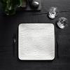 Villeroy & Boch Manufacture Rock Blanc Set 6 Piatti Gourmet Quadrati in Porcellana 32x32 cm Bianco