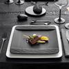 Villeroy & Boch Manufacture Rock Set 6 Piatti Piani Quadrati in Porcellana 28x28 cm Nero