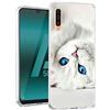 ZhuoFan Cover per Samsung Galaxy A50 / A30s / A50s, Custodia Silicone Trasparente con Disegni Ultra Slim TPU Antiurto 3D Cartoon Case Protettiva per Samsung Galaxy A50 (Gatto - Occhi Blu)